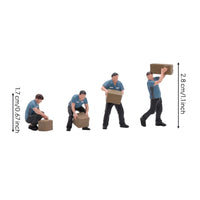4 Pieces Worker Figurines Realistic Miniature Figure Set Tiny Diorama Models for Hobbyists, Collectors