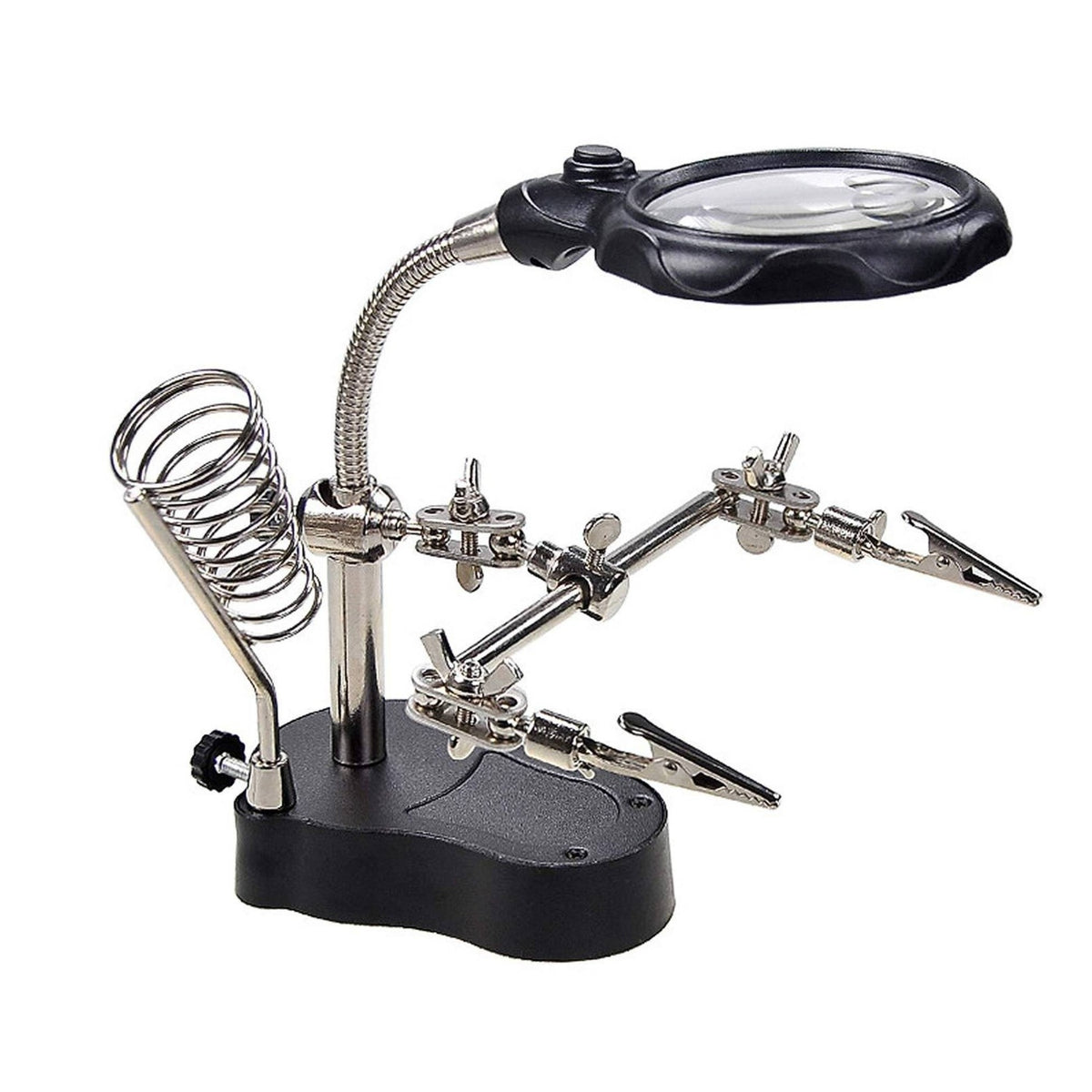 Soldering Helping Hands with Light Flexible Soldering Station with Weighted Lens Stand Hobbyists, Model Makers, Crafting