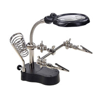 Soldering Helping Hands with Light Flexible Soldering Station with Weighted Lens Stand Hobbyists, Model Makers, Crafting