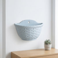 Plant Pots and Hanging Basket for Indoor Plants, Resin Wall Planter for Outdoor Plants, Woven Texture Hanging Plant, Detachable Hook for Fence