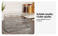 Chrome-Plated Coffee Capsule Rack Rectangular Base Coffee Capsule Stand Silver Tone Kitchen Storage Compact Size