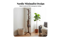 Stable Base Solid Wood Clothes Stand Modern Design Unattached Standing Clothes Hanger High Load Capacity Unattached Standing Coat Rack Easy Assembly for Families, Homeowners, Office Workers, Bedroom, Living Room, Hallway, Corner