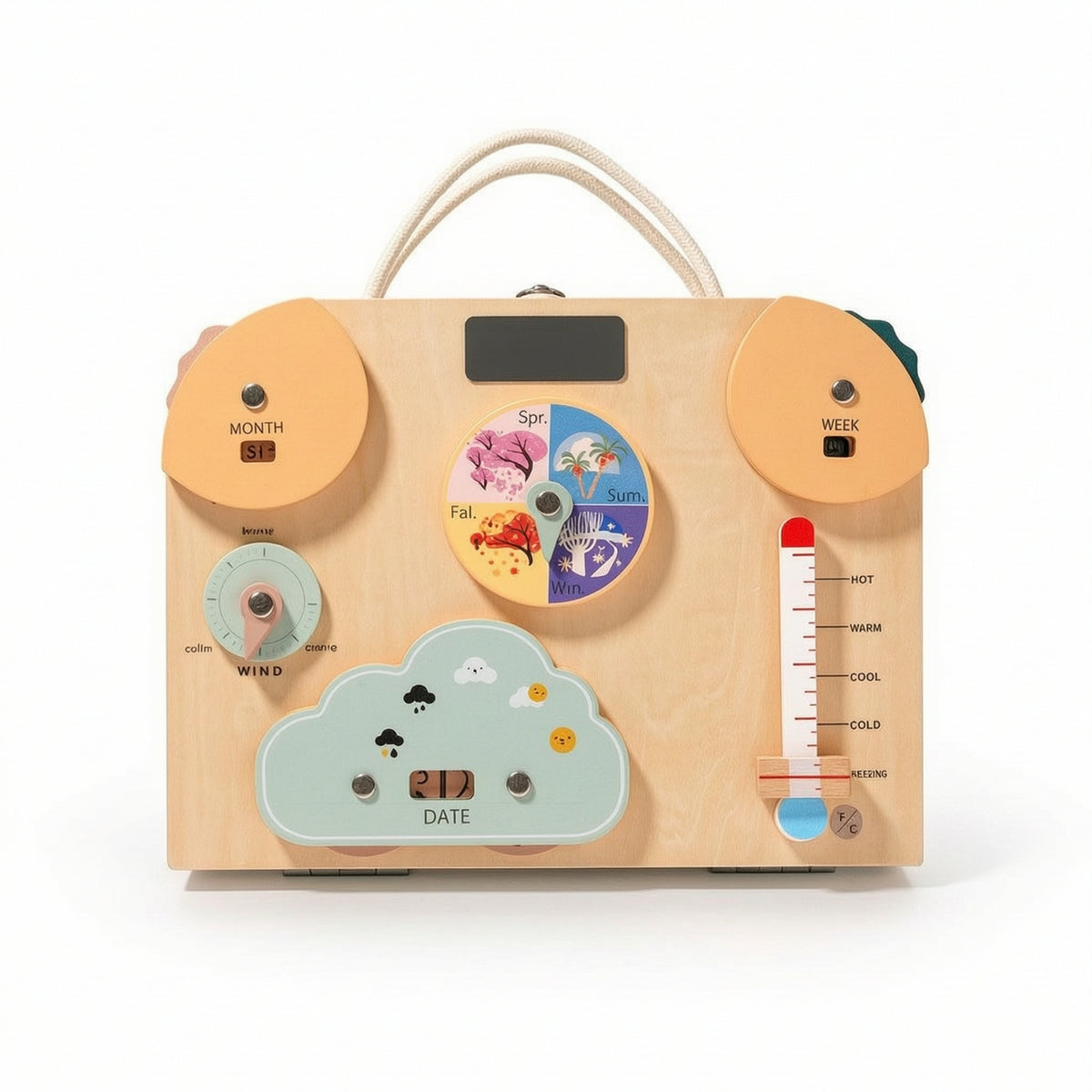 Travel Calendar Board with Accessories Portable Weather Board with Slider Educational Toy Interactive for Preschoolers, Kids, Toddlers, Home, Classroom