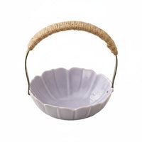 Ceramic Handled Fruit Basket Multi-Use Vintage Fruit Basket Food Porcelain Serving Dish for Party