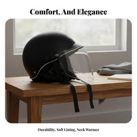 Cap Multi-Season Use Retro Motorcycle Half Helmet 3C Certified Vintage Half Helmet for Commuters, City Commuting, City Riding