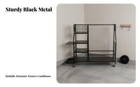 Golf Bag Storage Rack Sturdy and Metal Golf Club Holder Heavy-Duty Construction for Driving Range, Home