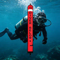 Reflective Band Diving Warning Buoy Nylon Diving Buoy Marker Black Edging Inflatable Dive Buoy Attachment Loop for Divers