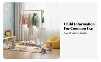 unattachedstanding Design kids' Dress-up Rack Stable Base House-Shaped Clothes Rack Side hangers children's Furniture Easy Assembly for Toddlers, Babies, Parents, Bedroom, Playroom, Entryway, Laundry Room