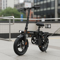 Powered Folding Electric Bike Disc Brakes Portable Commuter Electric Bicycle Shock Absorption Compact Foldable Cycle 3 Riding Modes for Designated Drivers, Commuters, City Commuting, City Travel, Last-Mile Transport