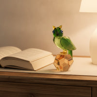 Owl Figurine Crystalfaceted Avian Figure Decor Faceted Ornament for Collectors, Modern Decor Aficionados, Desk, Bookshelf, Living Room