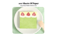 100 Sheets Decorative Cake Design Memo Sheets Portable Dessert Themed Note Pad Great Gift for Students, Crafters, Scrapbooking, School, Home