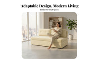 Space-Saving Fold-extendable Foam Lounger Multi-Functional Armless Fold-extendable Bed 2-Seater transformable Couch Modern aesthetic for Apartment Dwellers, Students, Homeowners, Small Spaces, Living Room, Balcony, Home Office
