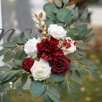 Artificial Chair Back Flower Bouquet for Wedding and Event Decoration