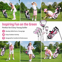 Beginner Kids Club Set, 6 Piece Right-Handed with Lightweight Carbon Fiber Shafts, Putter, Stand Bag, for 95-115cm Junior Players