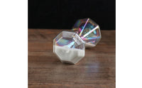 Glass Hourglass Iridescent Faceted Sand Timer Decorative for Office, Minimalists