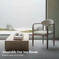 Scalloped rear Chair Light Luxury aesthetic Upholstered Seat Modern Design Floor Protectors for Adults, Homeowners