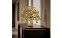 Metal Tree Statue Gold-Tone Brass Tree Lustrous Showpiece for Living Room, Entryway