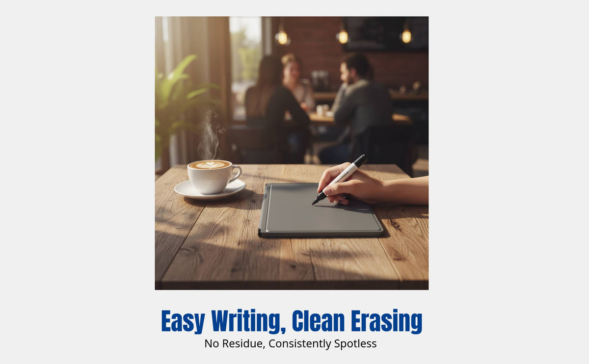 Portable Whiteboard Notebook, Compact Double-Sided Note Board, Easy-Wipe Desktop Pad, Leather Hard Cover, Multi-Scene Use