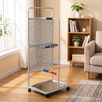 Avian Play Stand and Large Bird Cage Stand, Metal Pet Bird Stand with Wheels, 3 Tier Parrot Stand with Stainless Steel Tray for Macaw Cockatoo