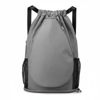 Easy to Carry Badminton Drawstring Backpack Lightweight Tennis Racket Backpack Long-Lasting Tennis Racket Bag Adjustable Straps for Trainees