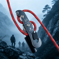 Climbing Descender Fall Protection Descender with Self-Locking Mechanism High-Strength Rappel Equipment for Climbers
