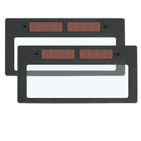 2 Pieces Liquid-Crystal Auto-Darkening Joining Lens Solar Cell Authentic-Color Joining Lens Black Frame Industrial Safety Gear Rectangular