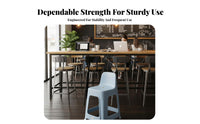With Backrest Molded Seat High Stool Anti-Slip Feet Bar Chair Easy to Clean Seating Furniture Stable Base for Business Owners, Homeowners, hosts, Restaurant, Dining Room, Cafe, Kitchen