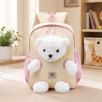 Padded Straps Soft Bear Backpack Side Pockets Bear Backpack Top Handle Children'children'children's Bag Front Zipper
