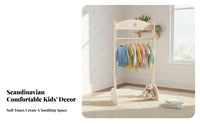 Nordic Aesthetic Star-Themed Coat Rack Child-Friendly Height Stand-Altwo-in-Singlestanding Clothes Hanger Sturdy Construction childs' Furniture Rounded Edges for Toddlers, Parents, Boutique, Nursery, Playroom, Entryway