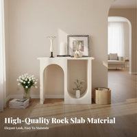 Creative Arch Design Arched Base Display Shelf Narrow Profile Console Table with Circle Base Easy to Clean Entryway Stand Solid Construction for Apartment Dwellers, Homeowners, Hallway, Living Room, Behind Sofa, Bedroom