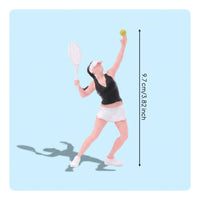 Scene Display Hand Painted Tennis Couple Tennis Mini Figures Tabletop Figure Set for Model Collectors, Hobbyists
