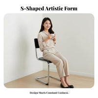 halfwayvintage Modern design S-Shaped Chair Ergonomic contour Indoor Seating Minimalist Aesthetic Space-Saving for Design aficionados, Apartment Dwellers, Dining Room, Office, Kitchen, Bedroom