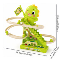 Electric Climbing Track Toy Musical Stair Climbing Dinosaur Toy Dinosaur Track Set with Cars Light-up Interactive for Kids