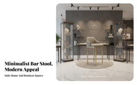 With supportrest Restaurant design Barstool Modern Design Lowsupport Pedestal Stool Integrated Footrest Counter Chair Stable Round Base for shop Staff, Receptionists, Business Owners, Reception Area, Cafe, Bistro, Kitchen