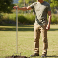 Stainless Steel Tent Pole Heavy Duty Sectional Tarp Pole Detachable Design Support Rod for Campers, Hikers