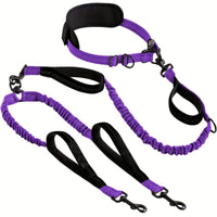 Hands Unrestricted Bungee Dog Leash Elastic Hands-Unrestricted Dog Leash Swivel Reflective for Runners, Running, Jogging