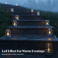Energy Saving Solar Flickering Candle Light Flameless Solar Powered Candle Light Automatic On/shut off for Pathway, Balcony, Tabletop