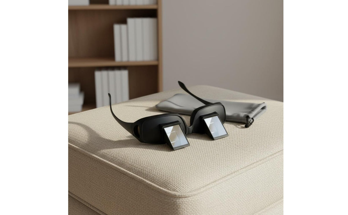 Reduces Neck Strain Lazy Reader Glasses Distortion-Clear Image 90 Degree View Glasses Horizontal Prism Spectacles for Bedridden Patients, on the Couch