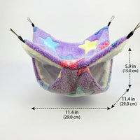 Breathable Hammock and Rat Hammock, Double-Layer Guinea Pig Cage Accessories, Hand-Sewn All-Season Hanging Bed in Starfish Violet