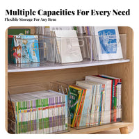 Rolling Book cart Clear View Design Desktop Storage Multi-Compartment