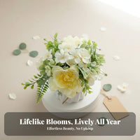 Realistic Look Potted Artificial Flowers Low Maintenance Artificial Flower Vase Arrangement Nordic Design Fake Flower Centerpiece Great Gift Idea for Decorators, Homeowners, Office Workers, Home Decor, Living Room, Coffee Table, Bookshelf