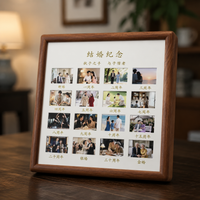 Personalised Wedding Anniversary Photo Frame, Handmade Wooden Photo Frame with Glass Cover, Custom Engraved Gift for Couples, Wall Mount Display