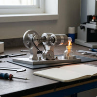 Heat-Cycle Engine Model Glass Burner Metal Heat-Cycle Engine Thermodynamics Science Toy for Physics Students