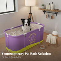 Portable Dog Bath Tub Stable Frame Foldable Bathtub Construction Foldable Soaking Bathtub for Children, Small Apartments, Outdoor, Backyard