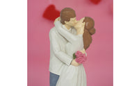 Hand-Painted Couple Sculpture with Kissing Pose Carved Couple Figurine Sentimental Kissing Lovers Sculpture Meaningful for Anniversary