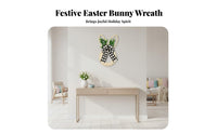 Easter Hare Wreath Handmade Look Easter Hare Door Hanger Rustic Vernal Season Wall Decor Lightweight Holiday Decoration Easy To