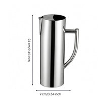 Stainless Steel Pitcher Polished Metal Jug Smooth Construction Beverage Jug