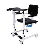 Bedside Transfer Chair Mobile Transfer Chair with Tray Padded Medical Equipment for Caregivers, Elderly, Nursing Homes