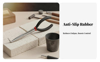 Heavy Duty Goldsmithing Tongs Long-Lasting Bent Nose Pliers Non-Slip Grip Long Handle Bent Nose Pliers High Carbon Steel for Professionals, DIY Enthusiasts, Jewelry Making, Home Repair, Electrical Work, Automotive Maintenance