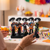 Mariachi Skeleton Figurine Halloween Skeleton Band Members Figurine Decorative Tabletop Decor for Collectors, Hosts, Day of the Dead, Mantel, Party